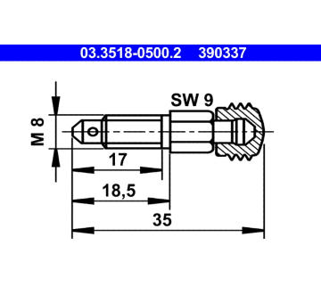 Odvzdusnovaci sroub/ventil ATE 03.3518-0500.2