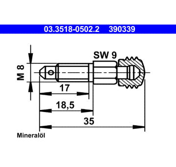 Odvzdusnovaci sroub/ventil ATE 03.3518-0502.2