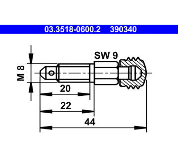 Odvzdusnovaci sroub/ventil ATE 03.3518-0600.2