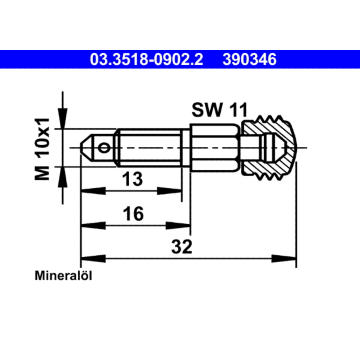 Odvzdusnovaci sroub/ventil ATE 03.3518-0902.2