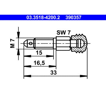 Odvzdusnovaci sroub/ventil ATE 03.3518-4200.2