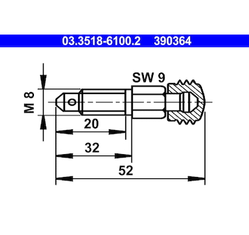 Odvzdusnovaci sroub/ventil ATE 03.3518-6100.2