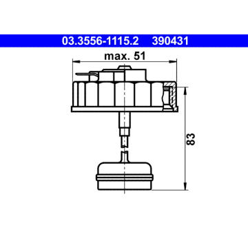 Uzaver, nadrz brzdove kapaliny ATE 03.3556-1115.2