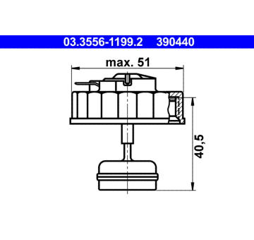 Uzaver, nadrz brzdove kapaliny ATE 03.3556-1199.2