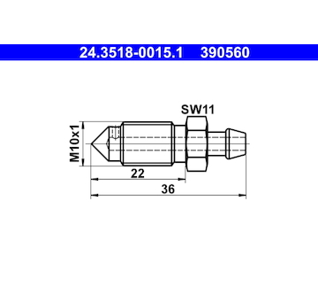 Odvzdusnovaci sroub/ventil ATE 24.3518-0015.1