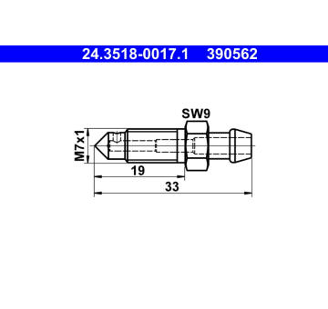 Odvzdusnovaci sroub/ventil ATE 24.3518-0017.1