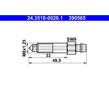 Odvzdusnovaci sroub/ventil ATE 24.3518-0020.1