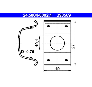 Drzak, brzdova hadice ATE 24.5004-0002.1