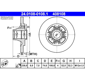 Brzdový kotouč ATE 24.0108-0108.1