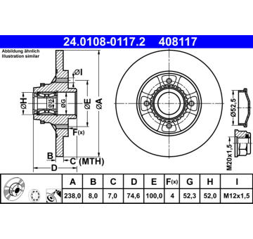 Brzdový kotouč ATE 24.0108-0117.2