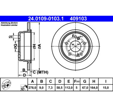 Brzdový kotouč ATE 24.0109-0103.1