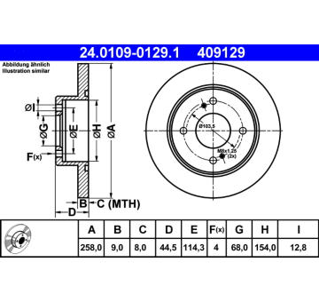 Brzdový kotouč ATE 24.0109-0129.1