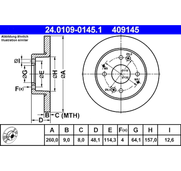 Brzdový kotouč ATE 24.0109-0145.1