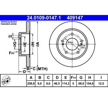 Brzdový kotouč ATE 24.0109-0147.1
