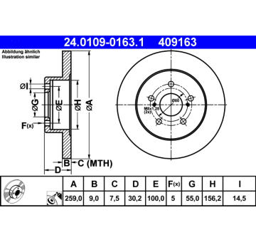 Brzdový kotouč ATE 24.0109-0163.1