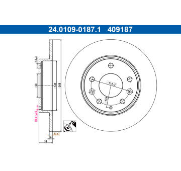 Brzdový kotouč ATE 24.0109-0187.1