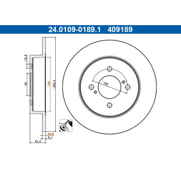 Brzdový kotouč ATE 24.0109-0189.1