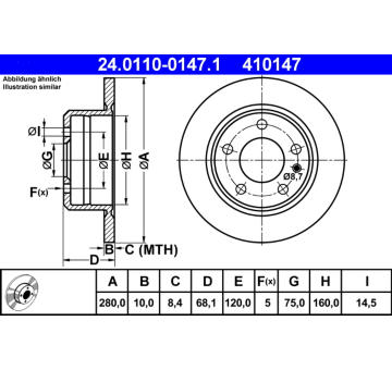 Brzdový kotouč ATE 24.0110-0147.1