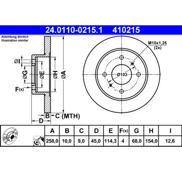 Brzdový kotouč ATE 24.0110-0215.1