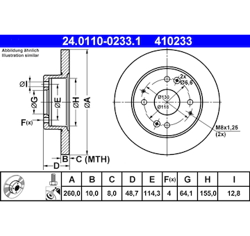 Brzdový kotouč ATE 24.0110-0233.1