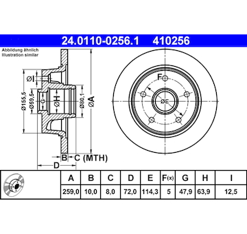 Brzdový kotouč ATE 24.0110-0256.1