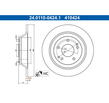 Brzdový kotouč ATE 24.0110-0424.1