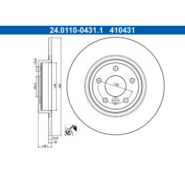 Brzdový kotúč ATE 24.0110-0431.1