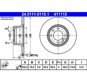 Brzdový kotouč ATE 24.0111-0115.1