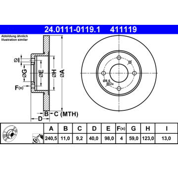 Brzdový kotouč ATE 24.0111-0119.1