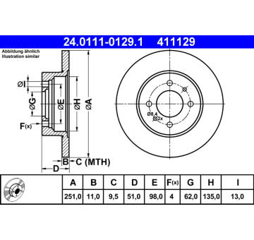 Brzdový kotouč ATE 24.0111-0129.1