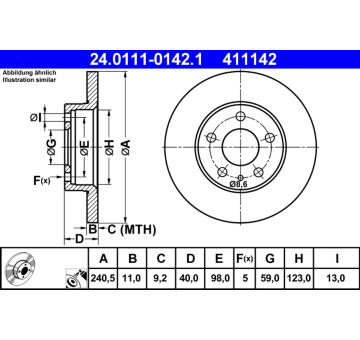 Brzdový kotouč ATE 24.0111-0142.1