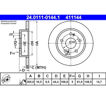 Brzdový kotouč ATE 24.0111-0144.1