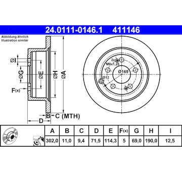 Brzdový kotouč ATE 24.0111-0146.1