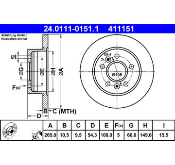 Brzdový kotouč ATE 24.0111-0151.1
