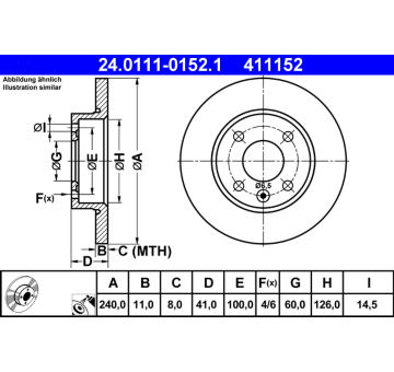 Brzdový kotouč ATE 24.0111-0152.1