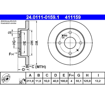 Brzdový kotouč ATE 24.0111-0159.1