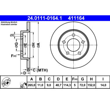 Brzdový kotouč ATE 24.0111-0164.1