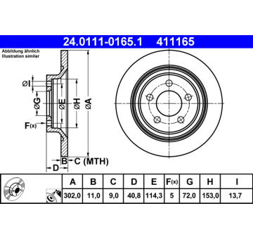 Brzdový kotouč ATE 24.0111-0165.1