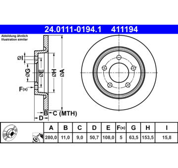 Brzdový kotouč ATE 24.0111-0194.1