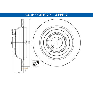 Brzdový kotouč ATE 24.0111-0197.1