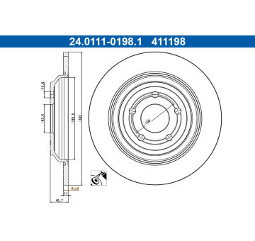 Brzdový kotouč ATE 24.0111-0198.1