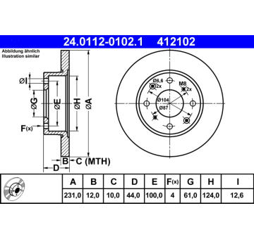 Brzdový kotouč ATE 24.0112-0102.1