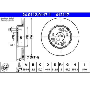 Brzdový kotouč ATE 24.0112-0117.1