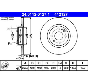 Brzdový kotouč ATE 24.0112-0127.1