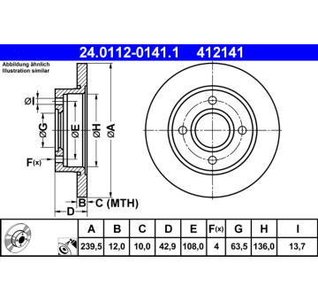 Brzdový kotouč ATE 24.0112-0141.1