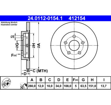 Brzdový kotouč ATE 24.0112-0154.1