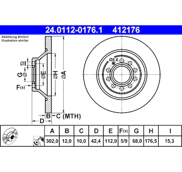 Brzdový kotouč ATE 24.0112-0176.1