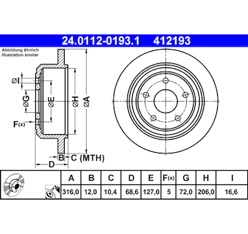 Brzdový kotouč ATE 24.0112-0193.1
