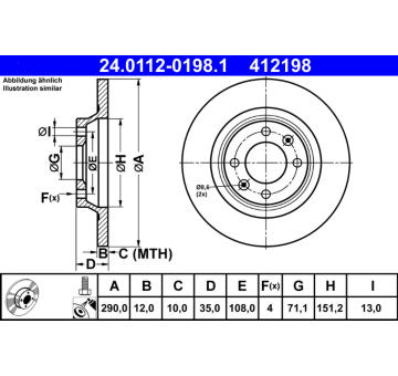 Brzdový kotouč ATE 24.0112-0198.1