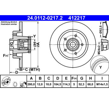 Brzdový kotouč ATE 24.0112-0217.2